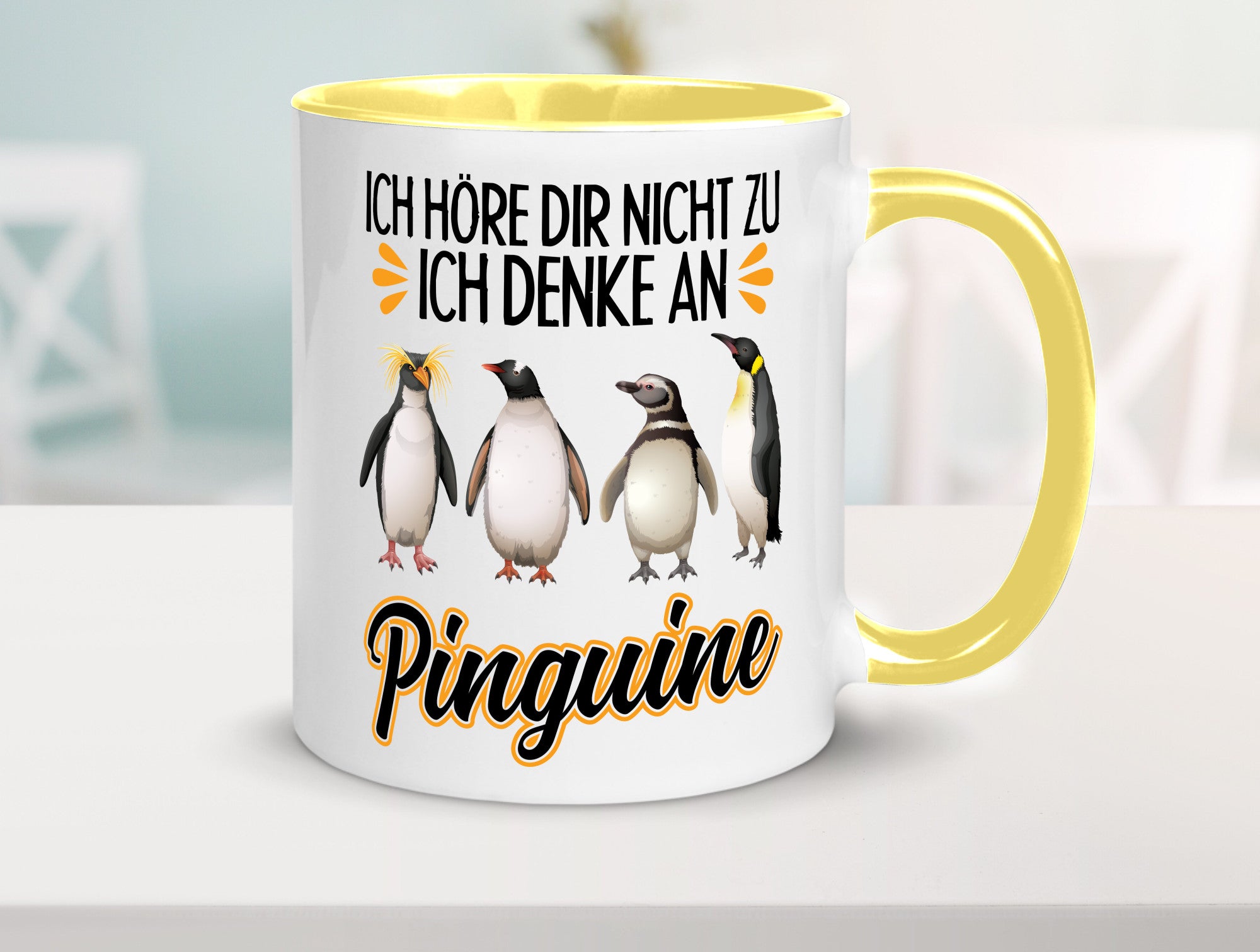 Ich denke an Pinguine Geschenkidee Humor Tasse