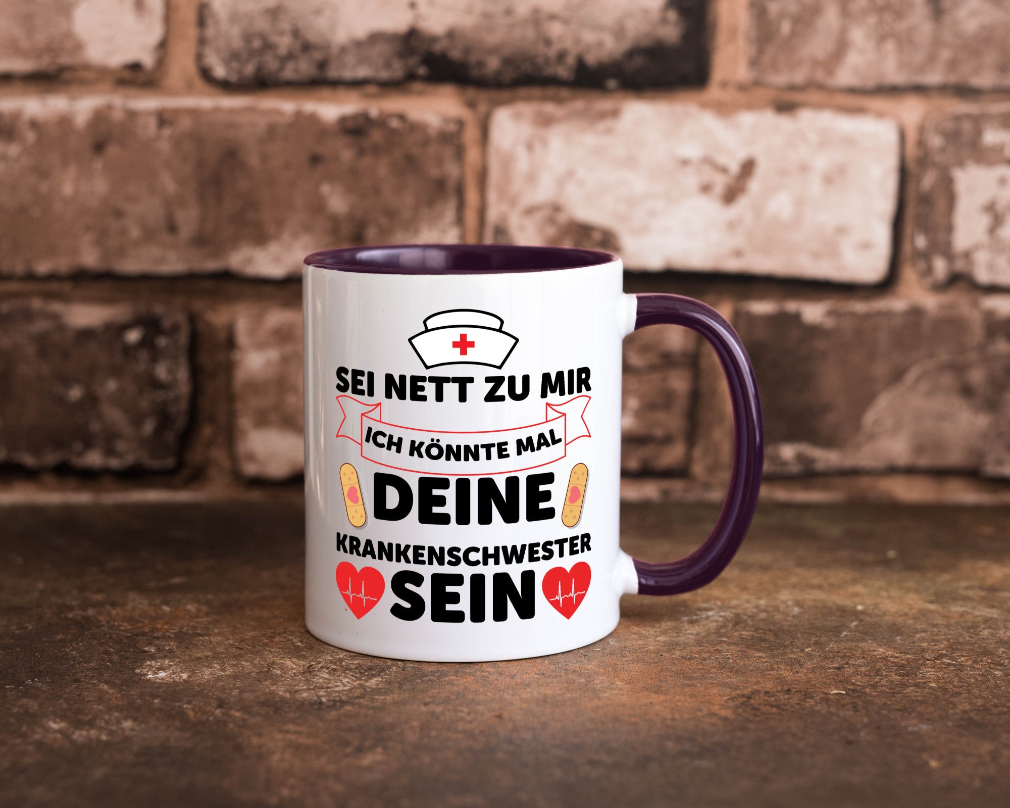 Ich könnte deine Krankenschwester sein | Pflegekraft Geschenkidee Humor Tasse