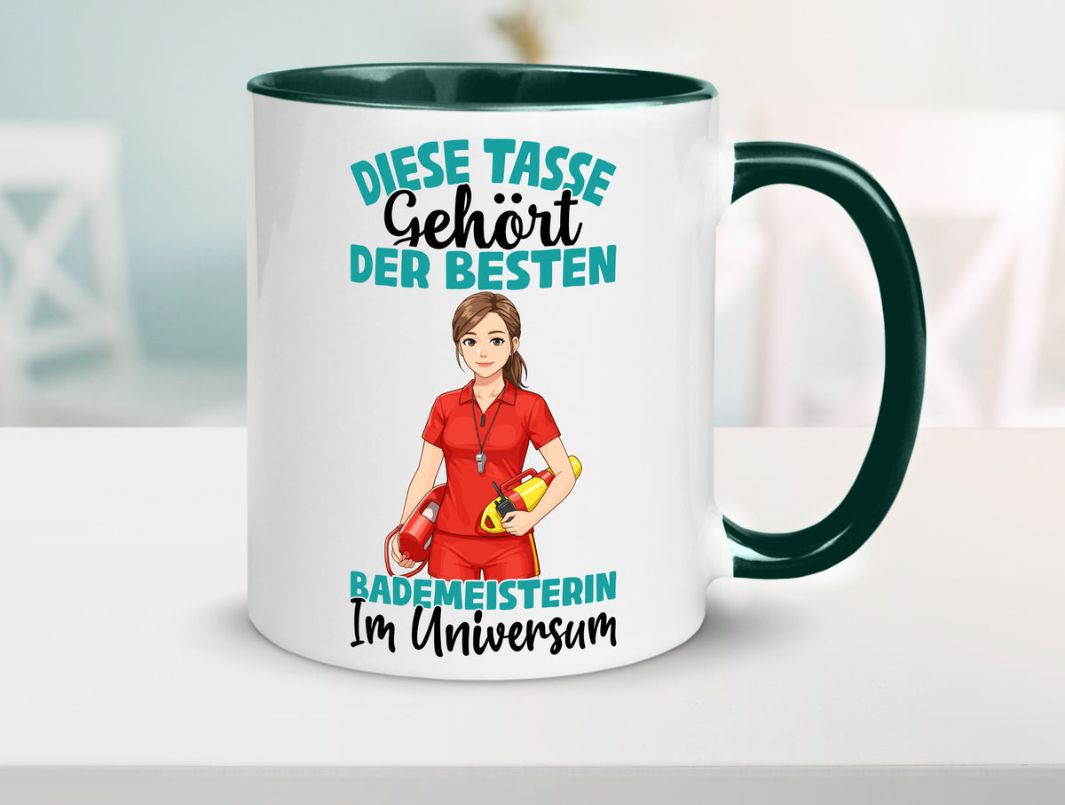 Im Universum: Bademeisterin | Schwimmmeisterin Geschenk Humor Geschenkidee Tasse
