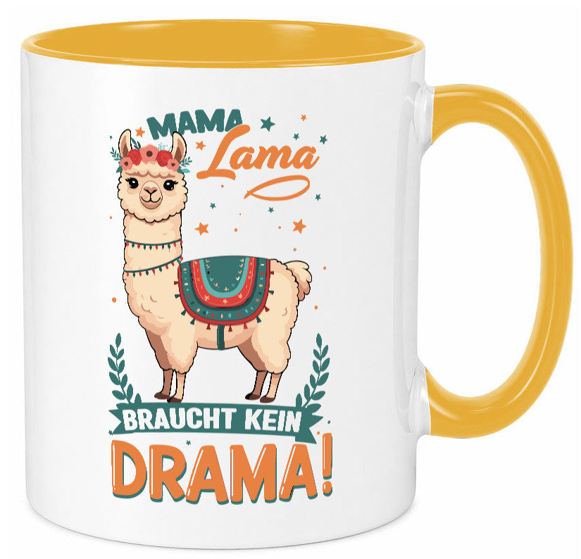 Mama Lama braucht kein Drama | Muttertag Humor Familie Geschenkidee Tasse