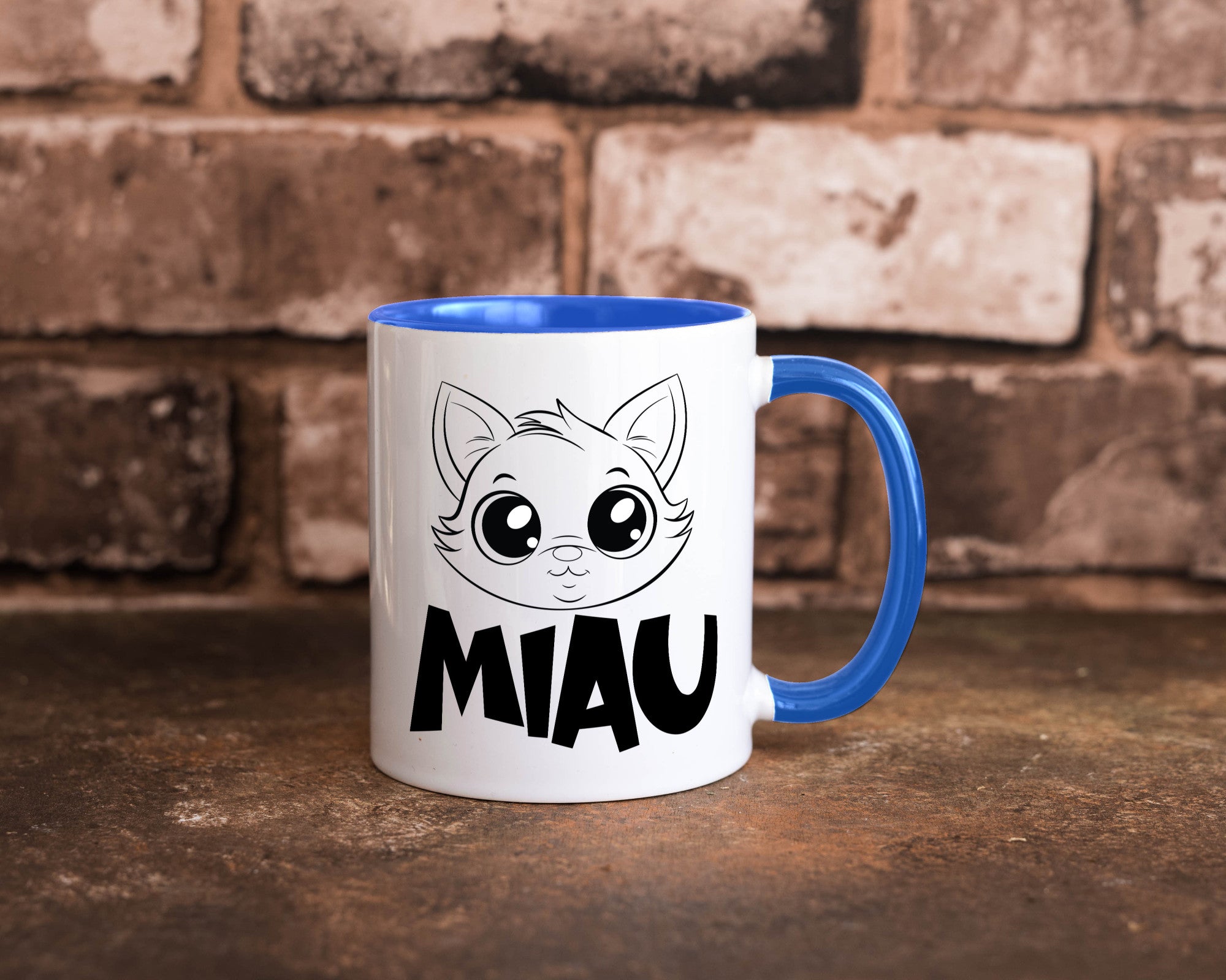 Miau | Katze Geschenkidee Tierliebhaber Humor Tasse
