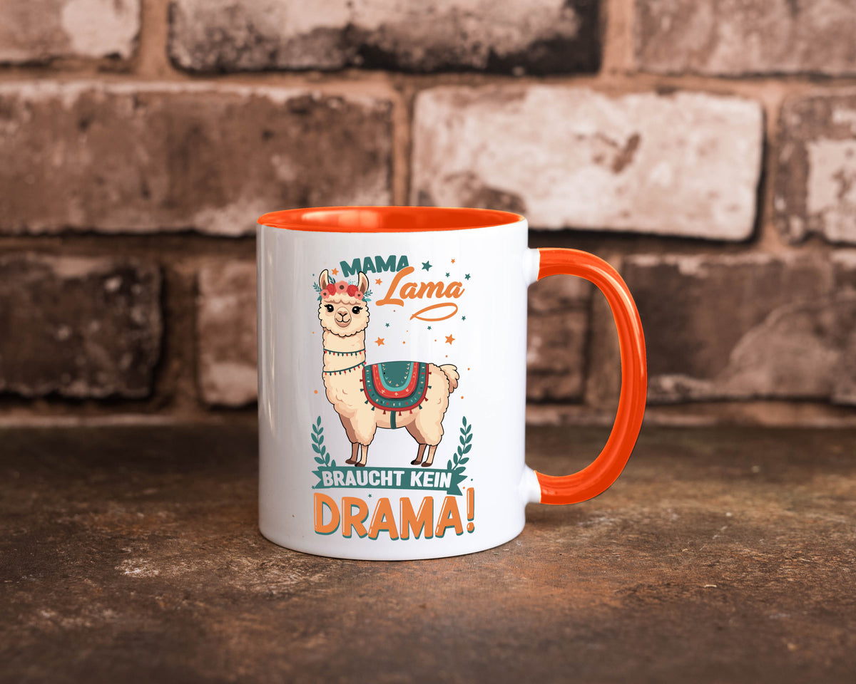 Mama Lama braucht kein Drama | Muttertag Humor Familie Geschenkidee Tasse