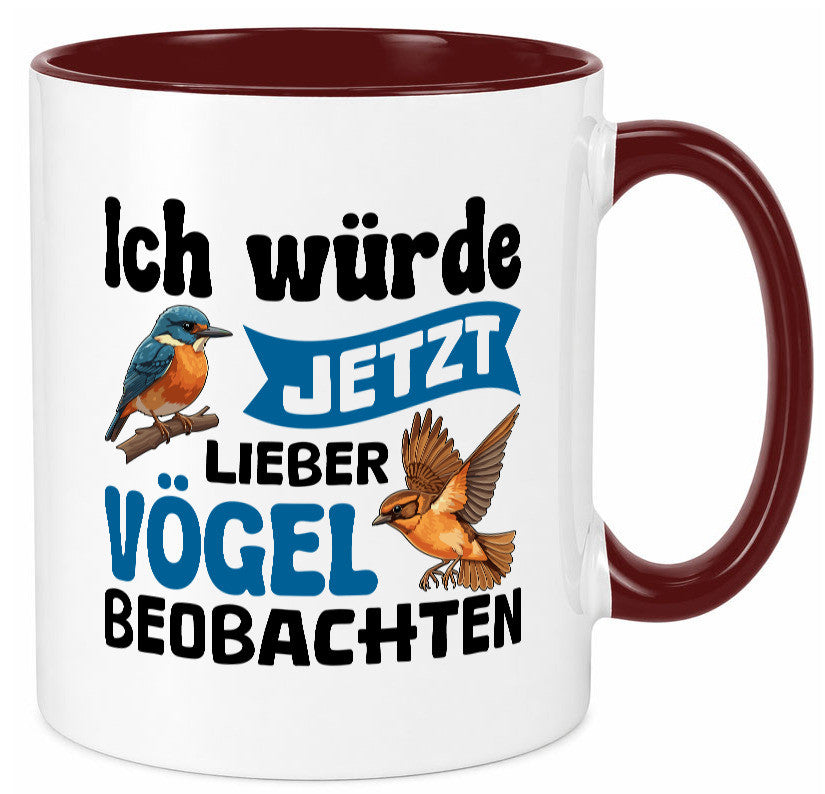 Vögel beobachten | Vogel lustig Humor Geschenkidee Geschenk Tasse