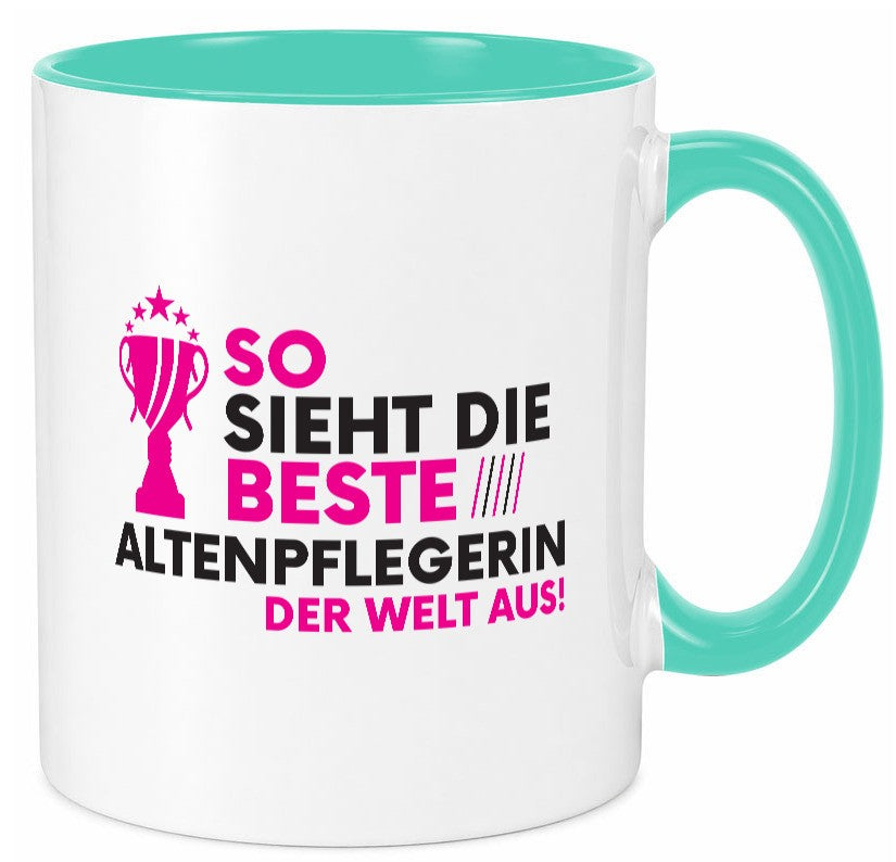 Die Weltbeste Altenpflegerin | Pflegepersonal Pflege lustig Humor Geschenkidee Tasse