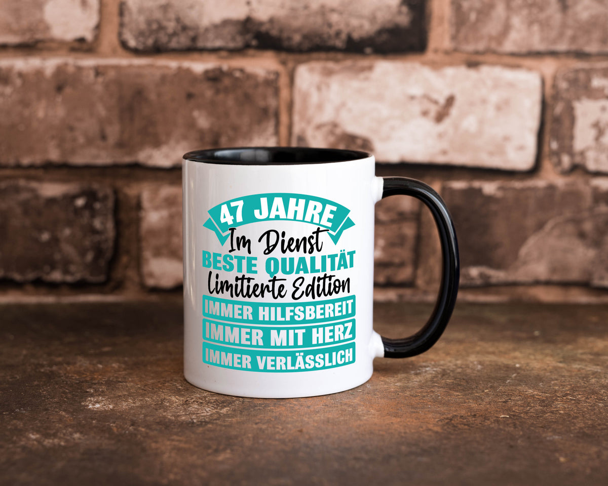 47 Jahre im Dienst | Jubiläum Arbeit Geschenk Kollegen Büro lustiger Spruch Tasse