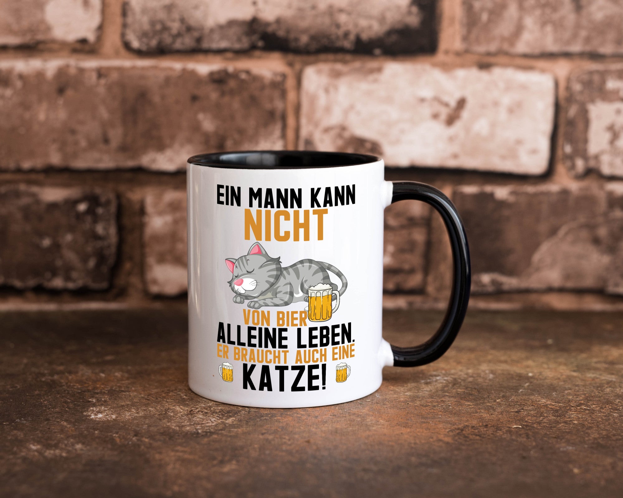 Von Bier leben | Mann braucht eine Katze Katzenliebhaber Geschenk Tierliebhaber