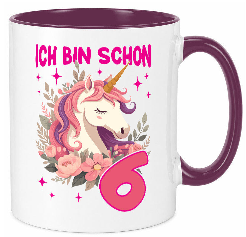6. Geburtstag | 6 Jahre Einhorn Mädchen Geschenk Geschenkidee lustiger Spruch Tasse