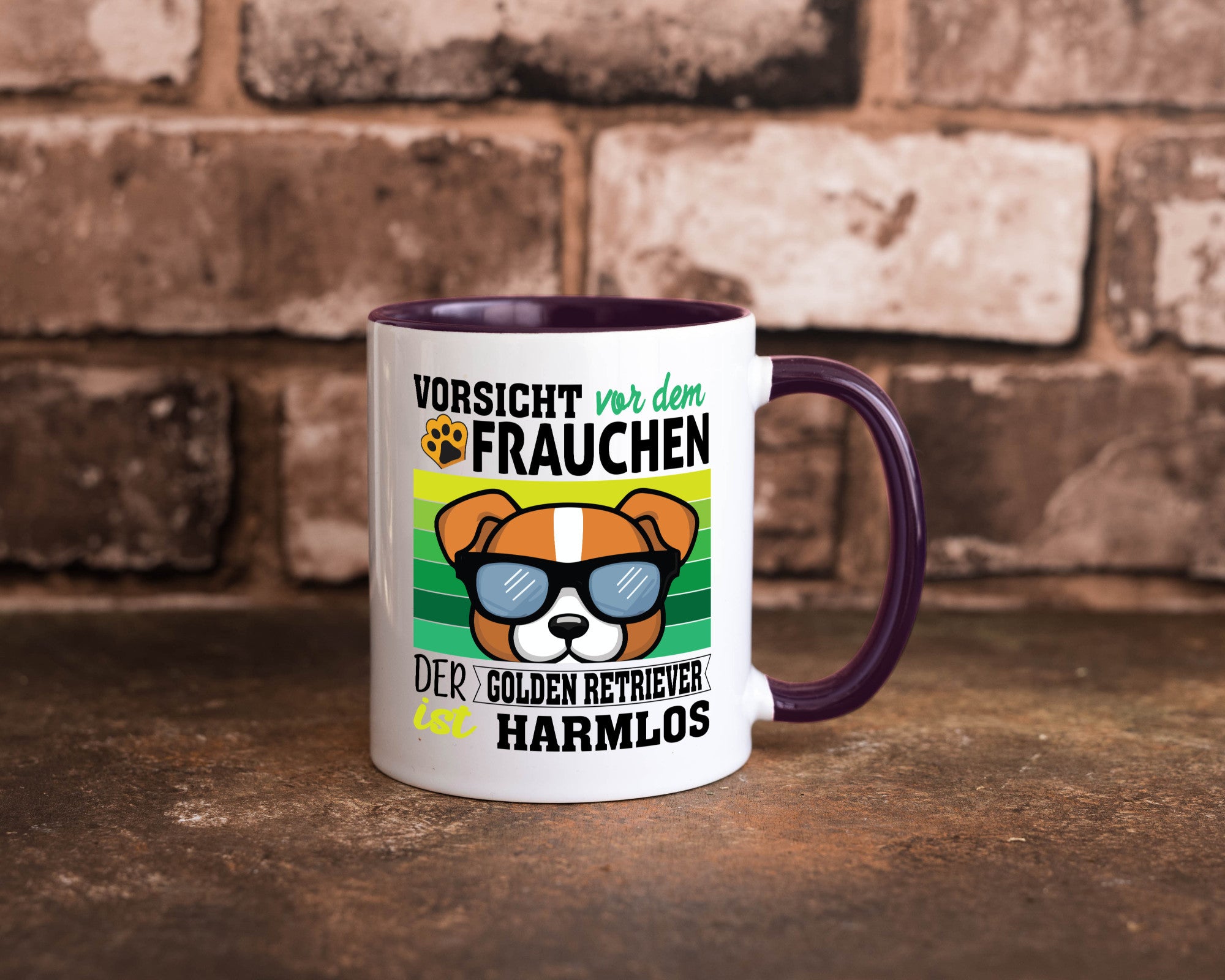 Vorsicht vor dem Frauchen Golden Retriever ist Harmlos lustiger Spruch Geschenk