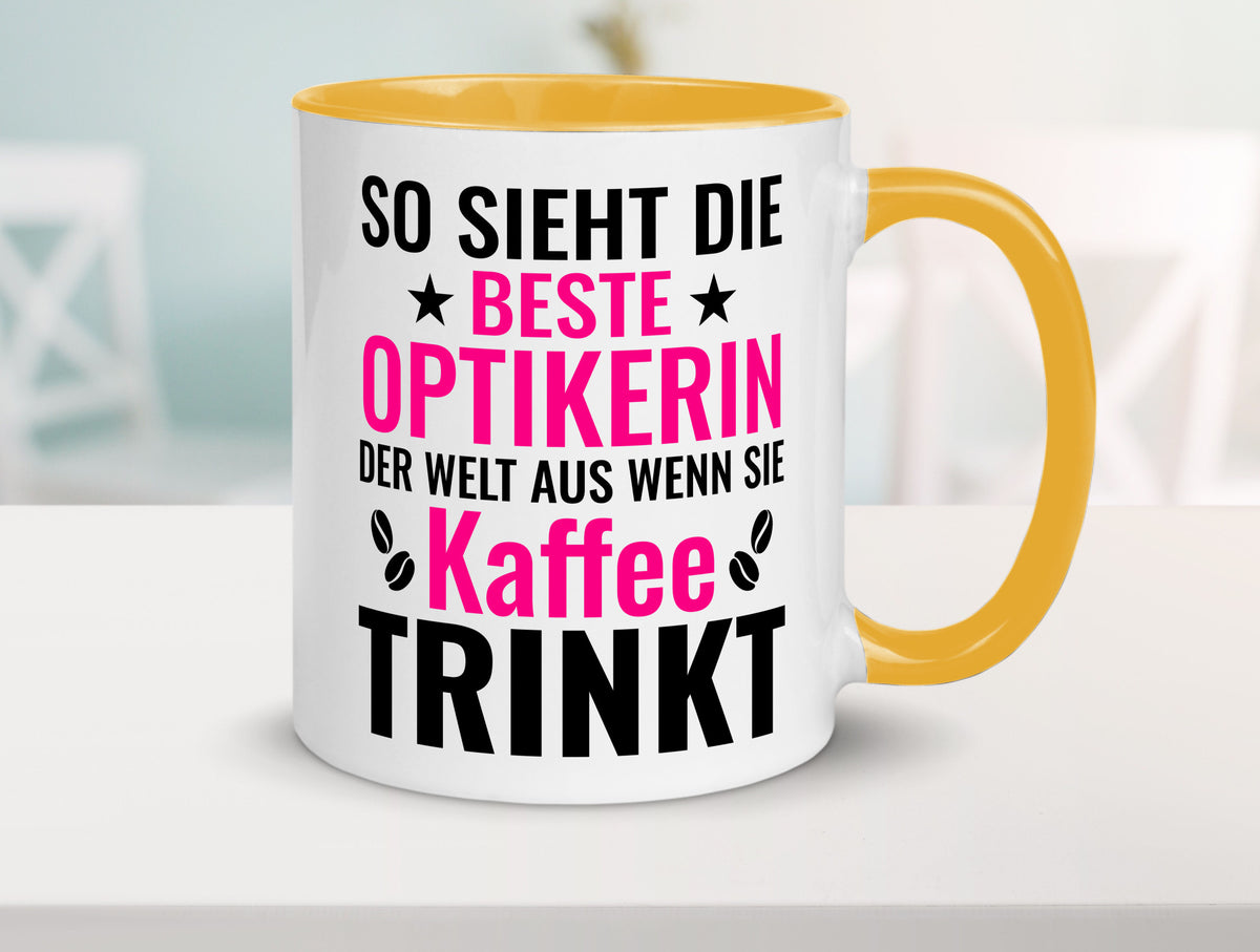 Kaffee trinkt: Optikerin | Augenoptik Geschenkidee Humor Tasse