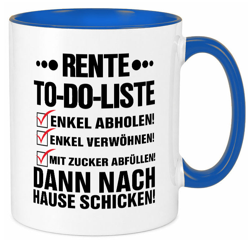 Rente To-Do-Liste | Rentner Tasse Enkel verwöhnen Geschenk Ruhestand Jubiläum