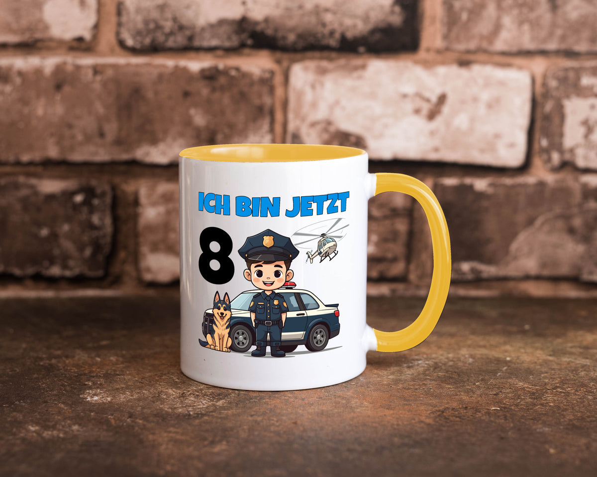 8. Geburtstag | 8 Jahre Polizei Kind Polizeiauto lustig Geschenkidee Geschenk Tasse