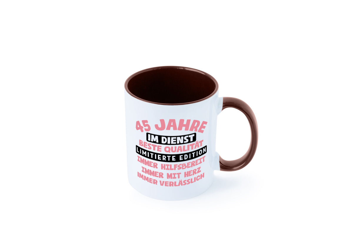 45 Jahre im Dienst | Jubiläum Arbeit v11 Geschenk Kollegen Büro lustiger Spruch Tasse