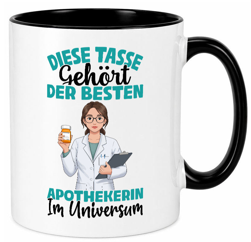 Im Universum: Apothekerin | Apotheke Pharmazie lustiger Spruch Geschenk Humor Tasse