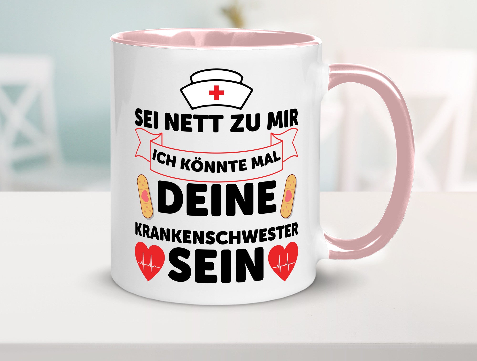 Ich könnte deine Krankenschwester sein | Pflegekraft Geschenkidee Humor Tasse