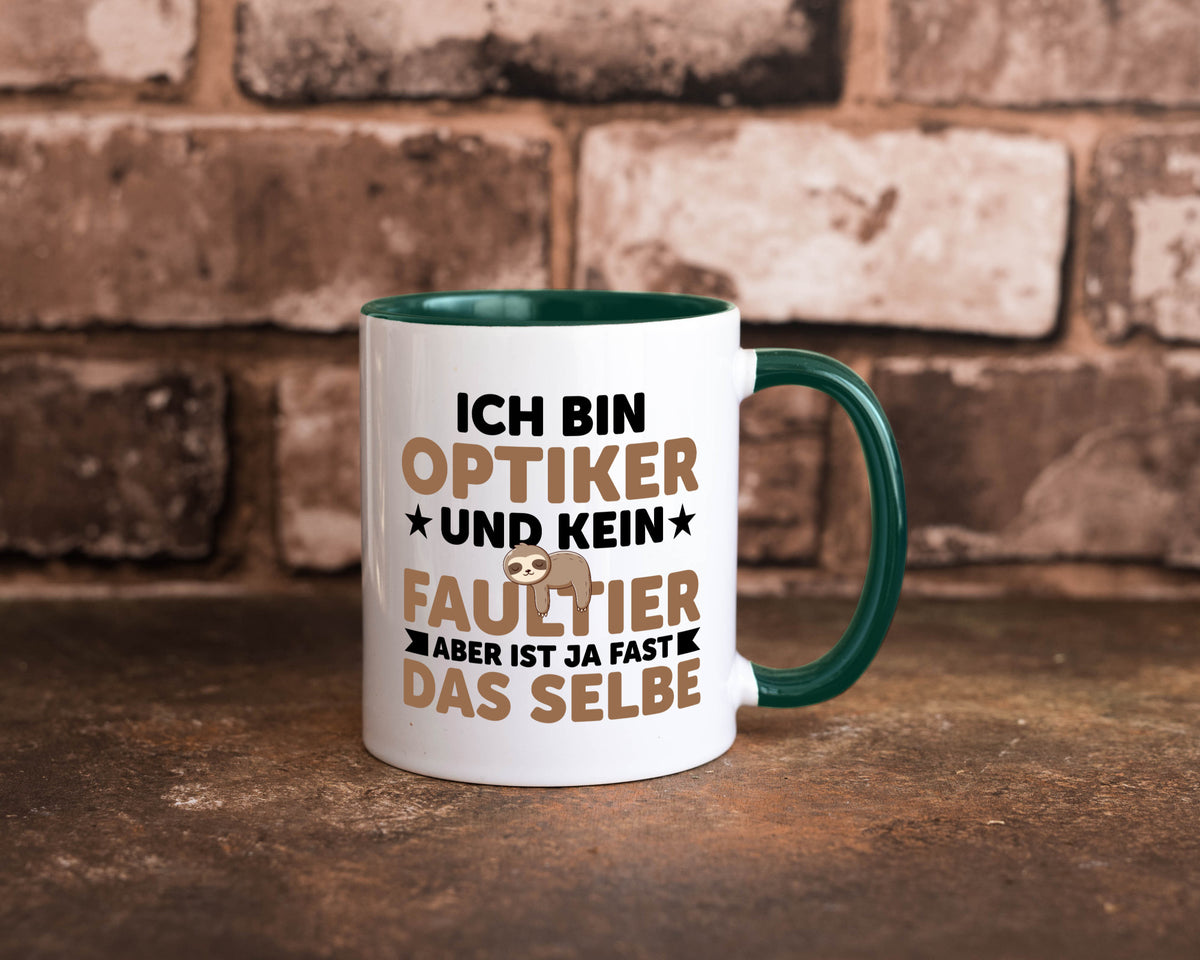 Ich bin kein Faultier: Optiker | Augenoptiker v2 lustiger Spruch Geschenk Tasse