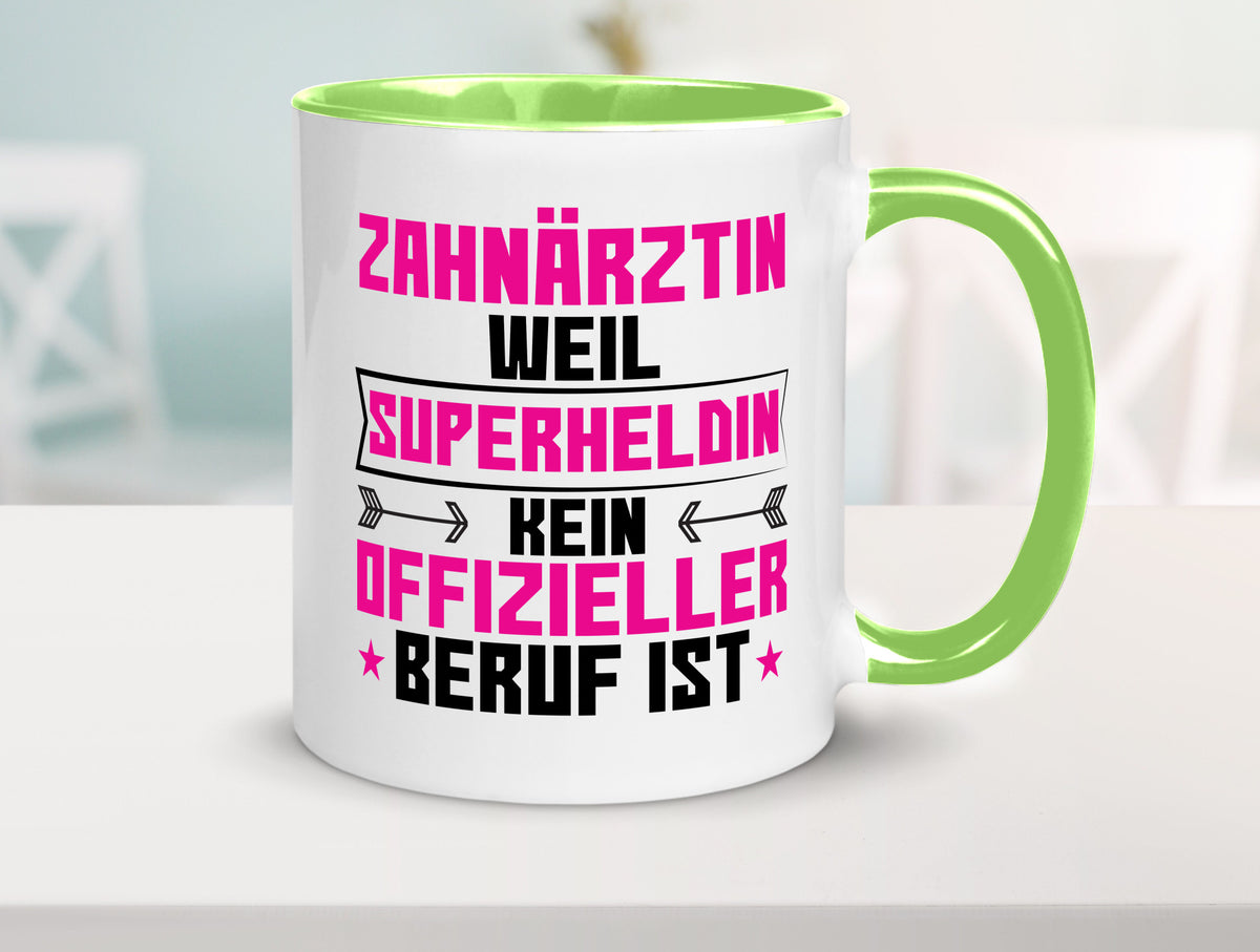 Superheldin Zahnärztin | Zahnmedizin Beruf Geschenkidee Arbeit Kollegen Büro Tasse