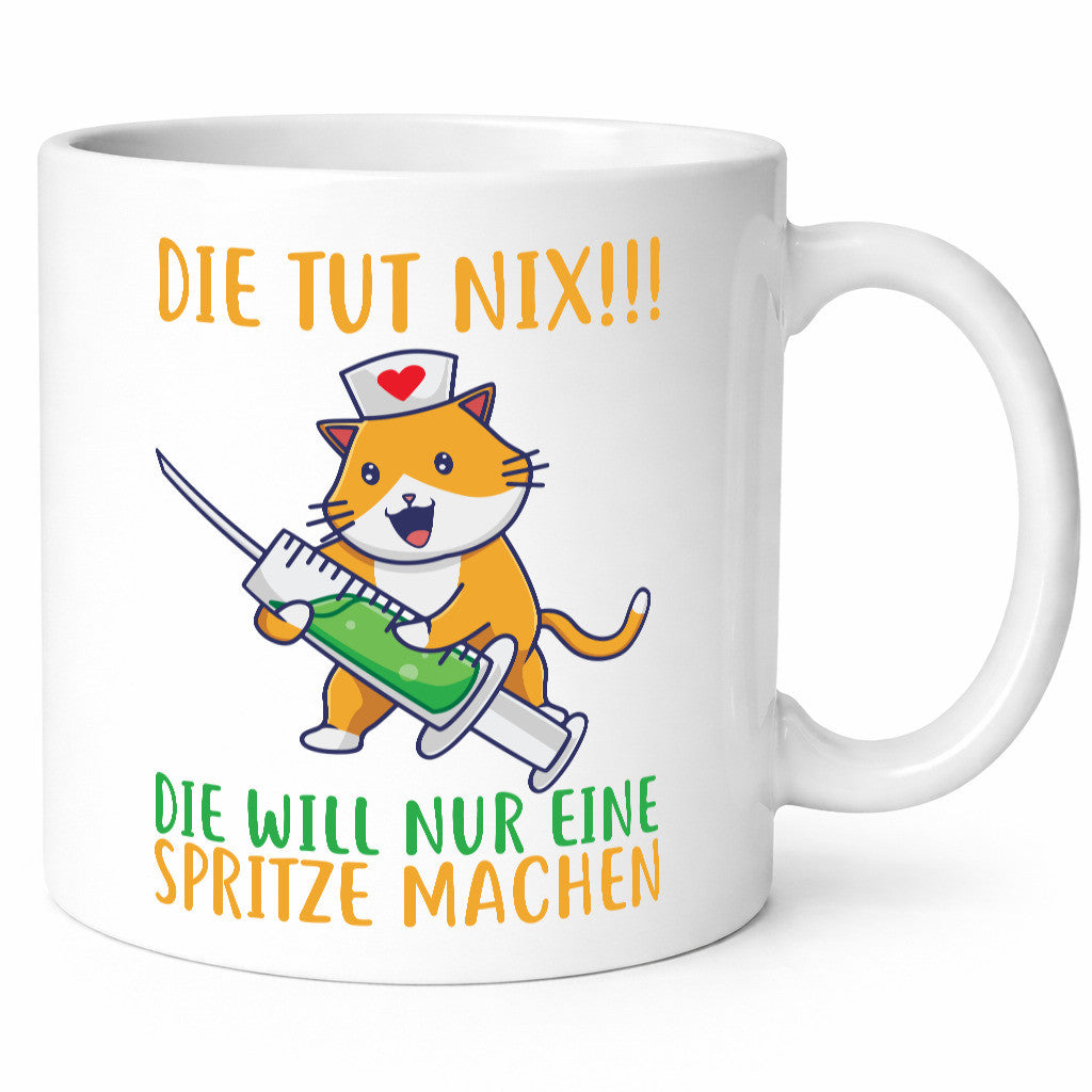 Die tut nix! | Spruch Katze Krankenschwester Humor Tierliebhaber Geschenkidee