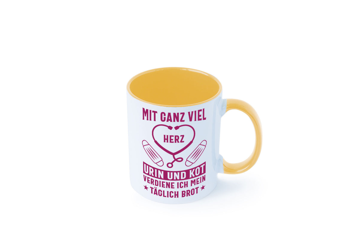 Herz, Urin, Kot, damit verdien ich mein Brot | Stethoskop Geschenk Humor Tasse