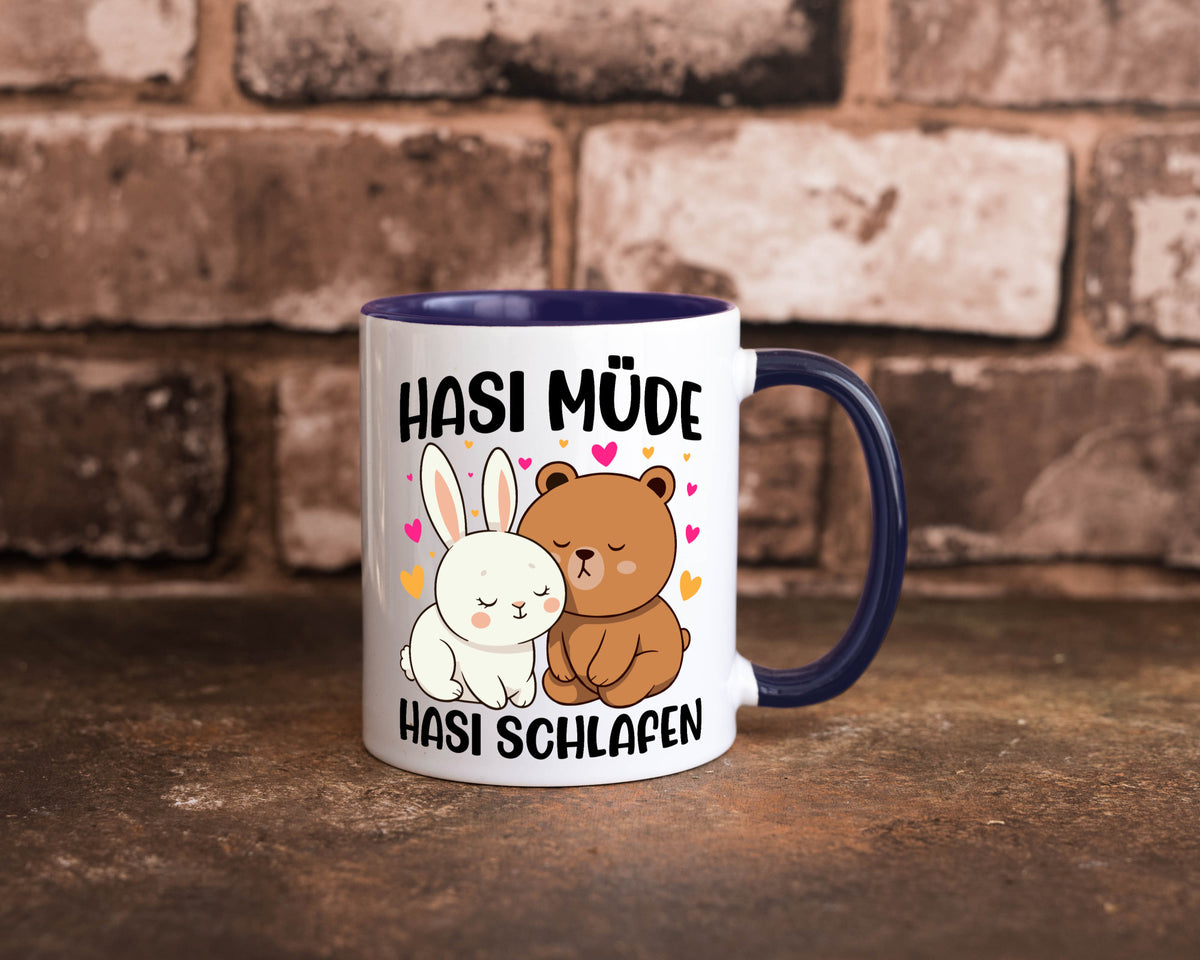 Hasi Müde | schlafen Kaninchen Häschen v2 lustiger Spruch Geschenk Humor Tasse