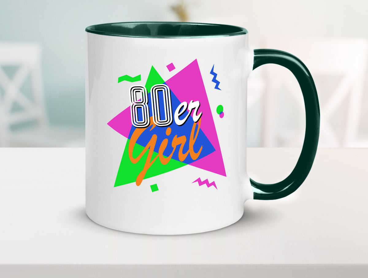 80er Girl - Jahre bunt + verrückt retro Humor Geschenkidee Tasse