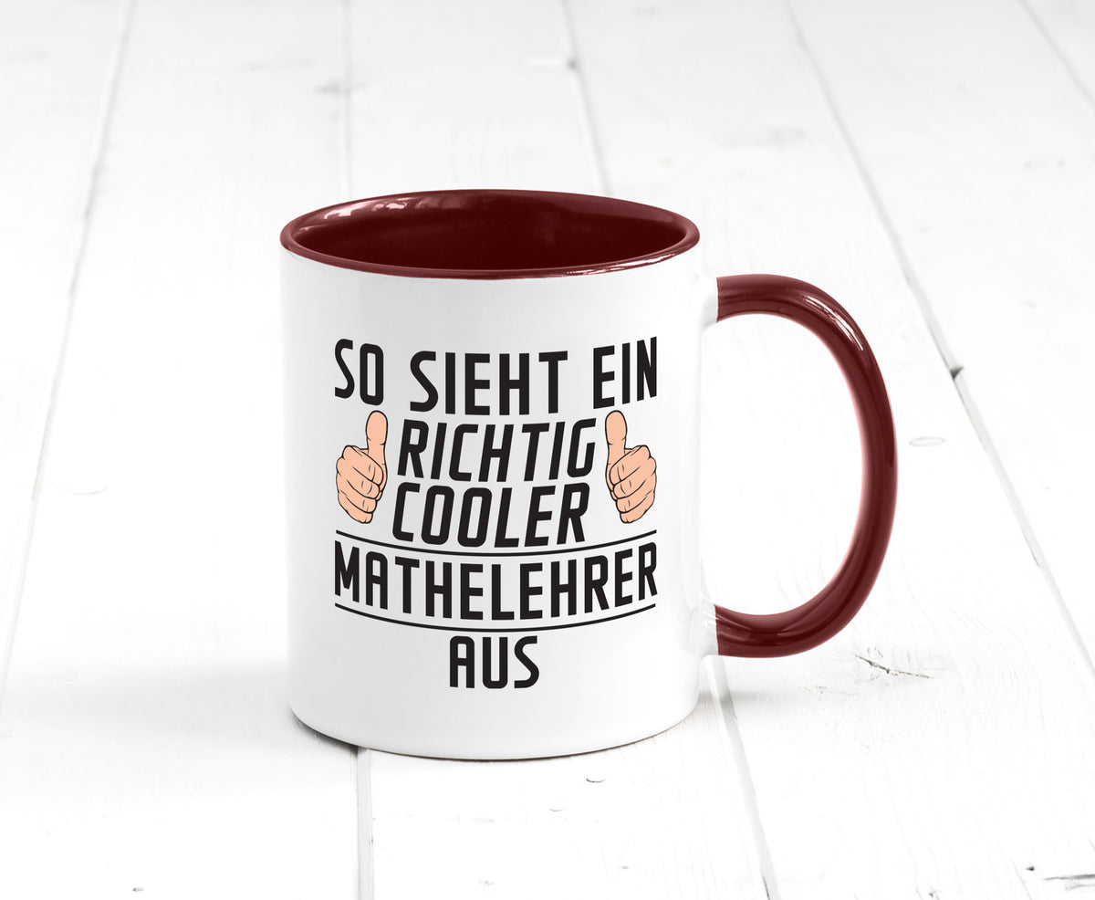 Richtig Cooler Mathelehrer | Lehrer Mathe lustig Humor Geschenkidee Geschenk Tasse