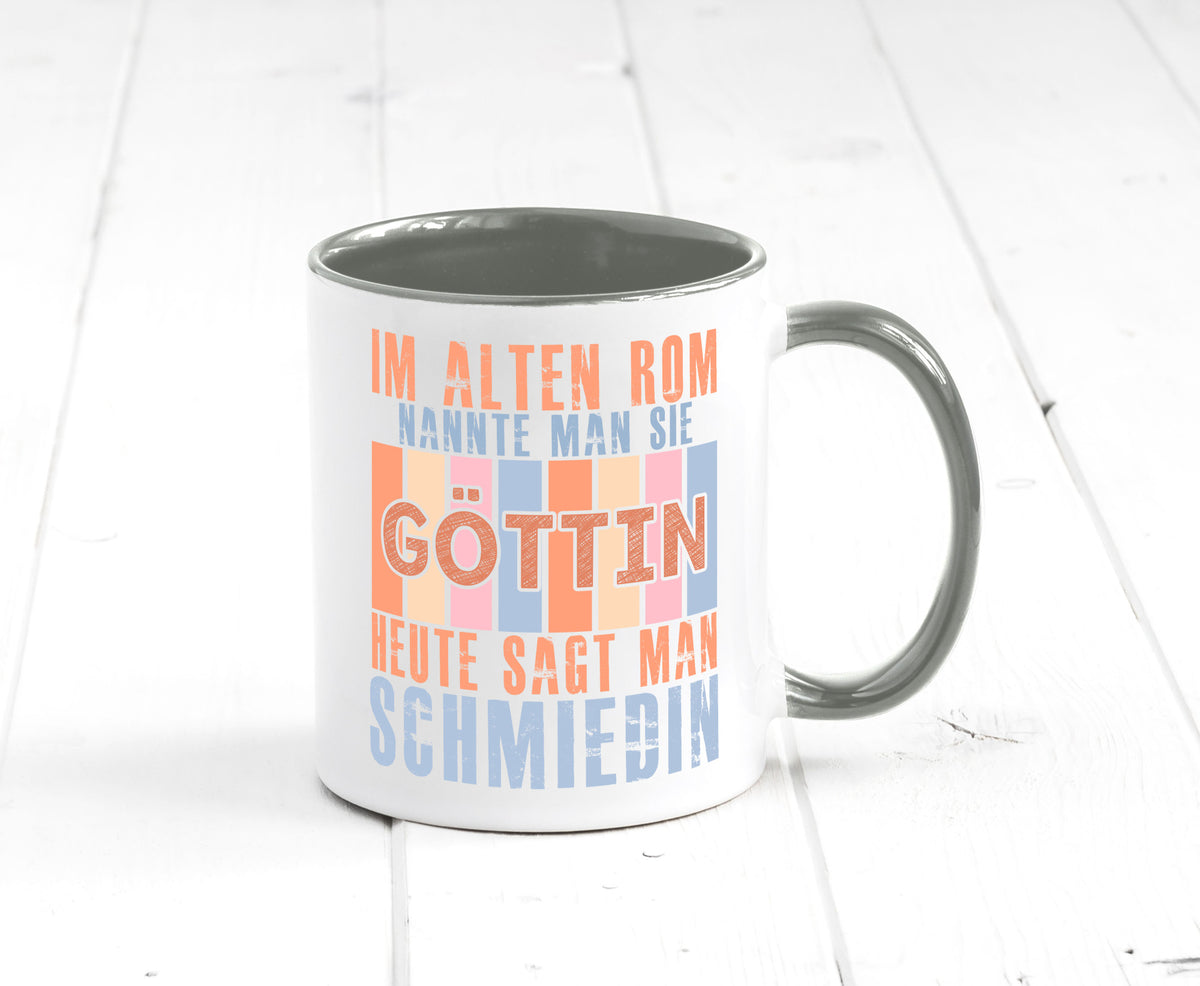 Heute sagt man: Schmiedin | Schmied Beruf Schmiederei lustiger Spruch Geschenk Tasse