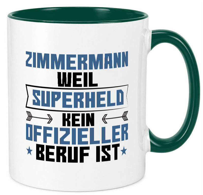 Superheld Zimmermann | Handwerker Holzbau Geschenk Humor Geschenkidee lustiger Tasse