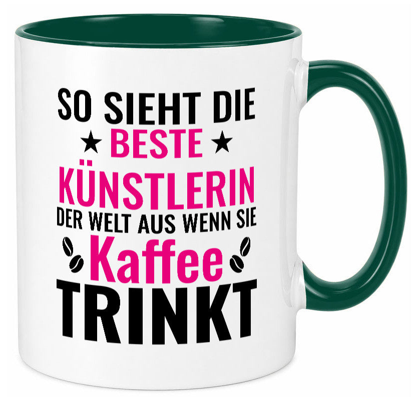 Kaffee trinkt: Künstlerin | Kunst Geschenk Humor Geschenkidee lustiger Spruch Tasse