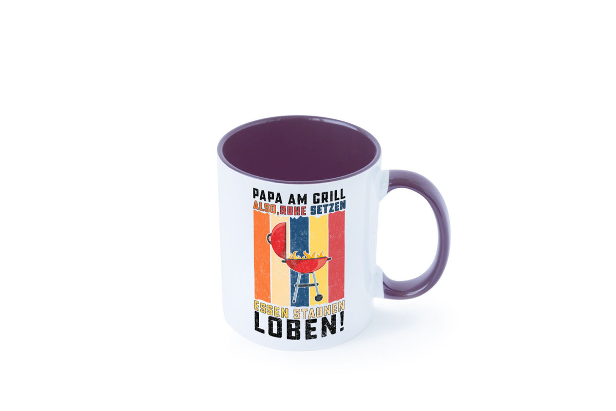 Papa am Grill | Grillmeister BBQ Grillabend v2 Geschenkidee Humor Tasse