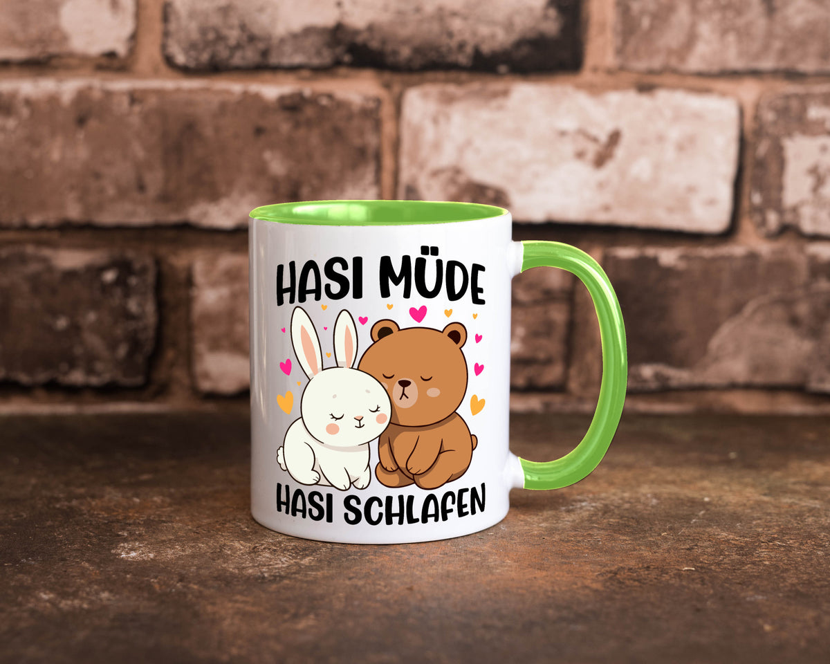 Hasi Müde | schlafen Kaninchen Häschen v2 lustiger Spruch Geschenk Humor Tasse