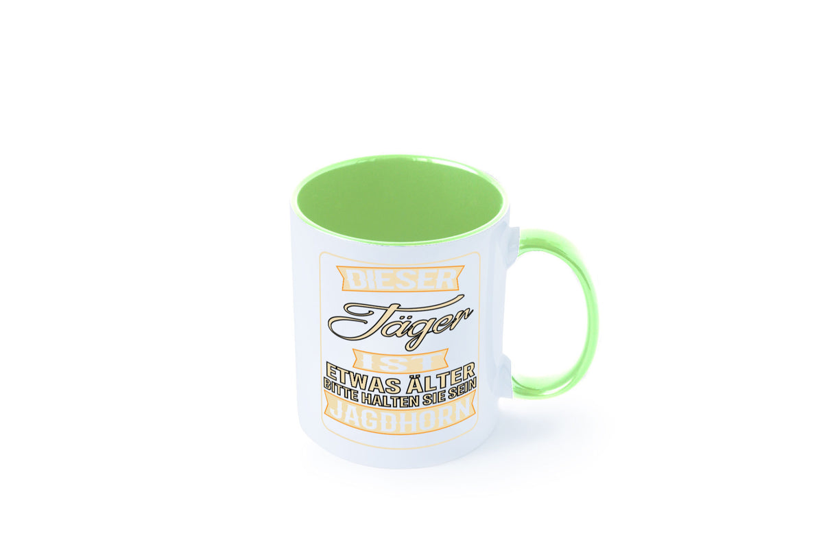 Dieser Jäger ist etwas Älter halten sie sein Jagthorn lustiger Spruch Geschenk Tasse