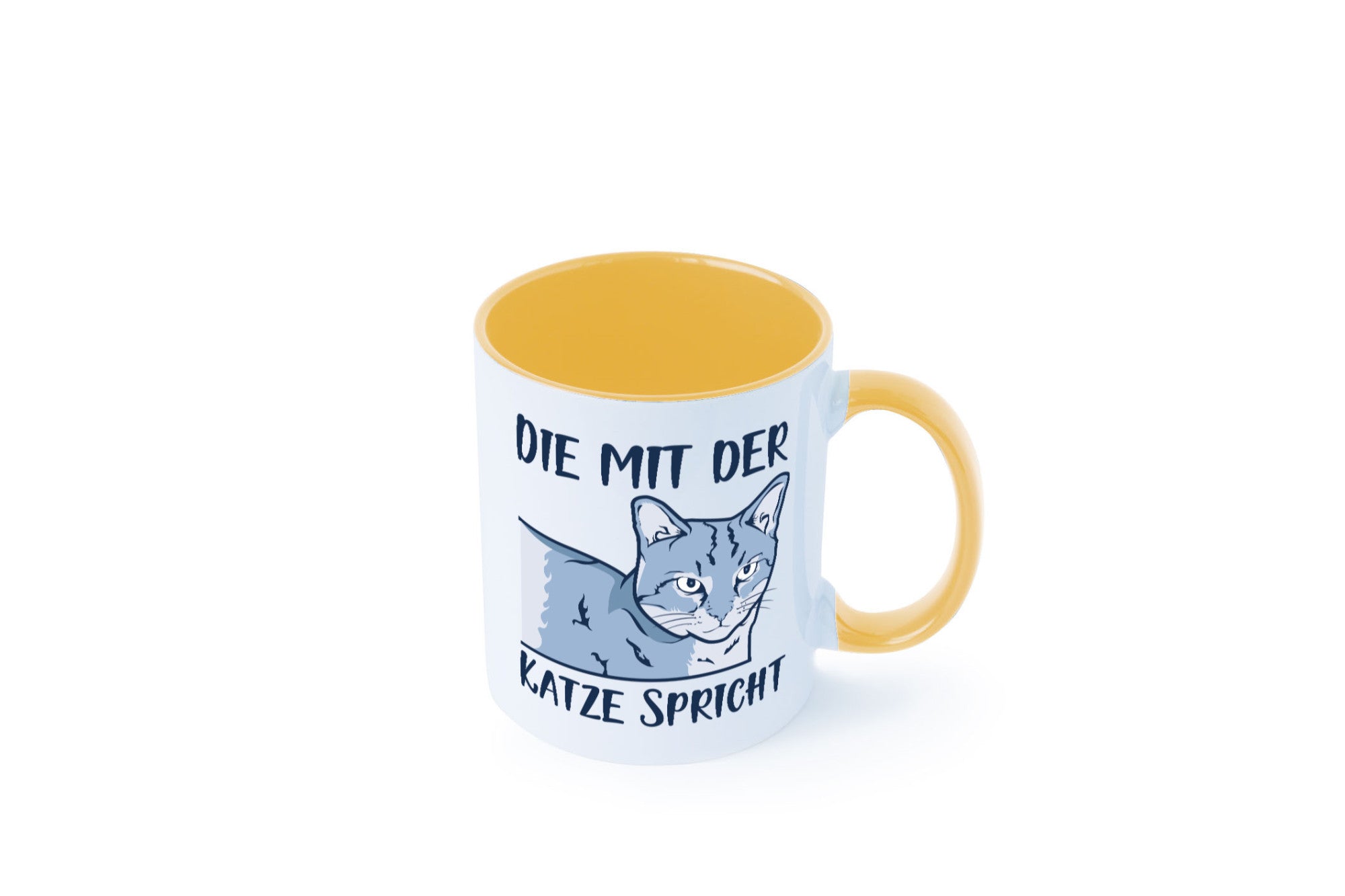 Die mit der Katze spricht | Humor Tierliebhaber Geschenkidee Tasse