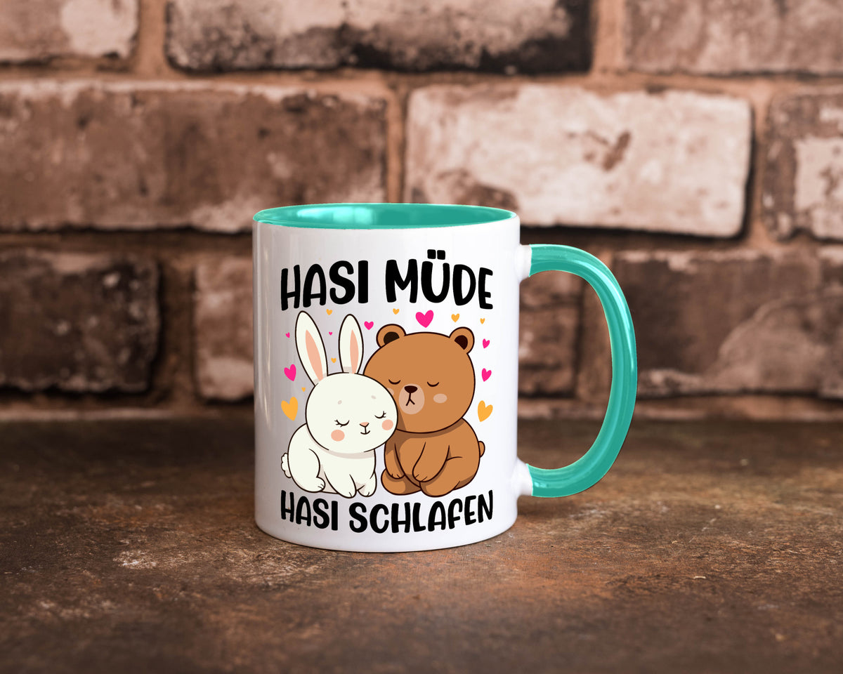 Hasi Müde | schlafen Kaninchen Häschen v2 lustiger Spruch Geschenk Humor Tasse