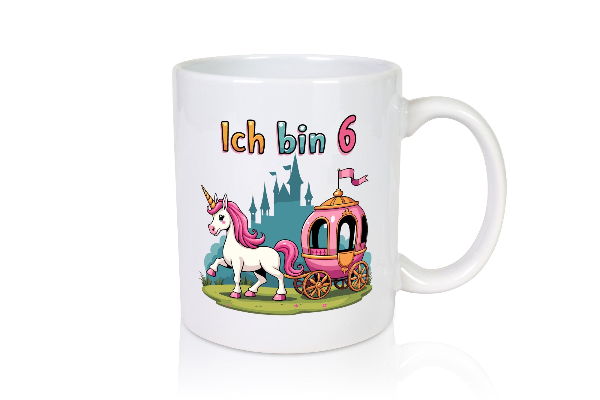 6. Geburtstag | Prinzessin in Kutsche Einhorn Geschenkidee Humor Tasse