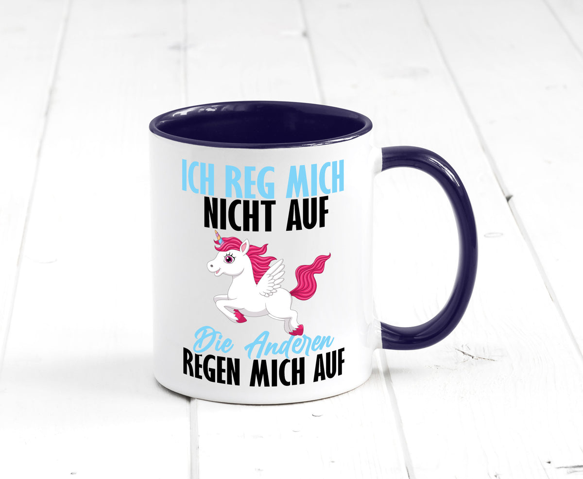 Ich reg mich nicht auf lustiger Spruch Geschenk Humor Geschenkidee Tasse