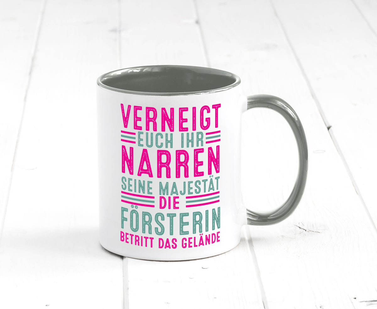 Verneigt euch: Försterin | Forst Arbeit v2 Geschenkidee Kollegen Büro Humor Tasse