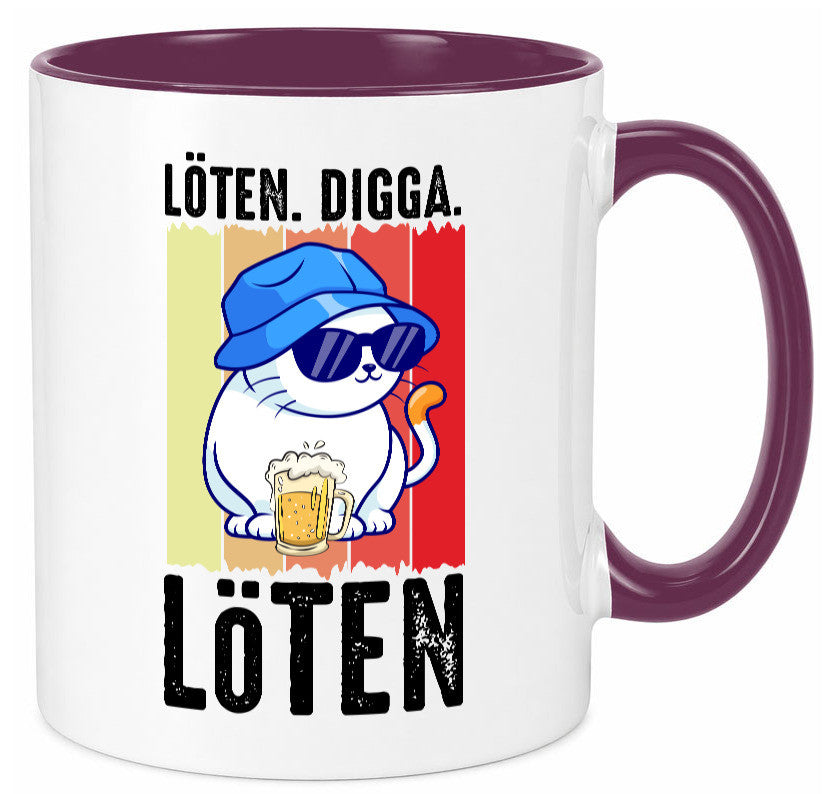 Löten Digga | Katze mit Bier Bierkatze Geschenk Tierliebhaber Humor lustiger