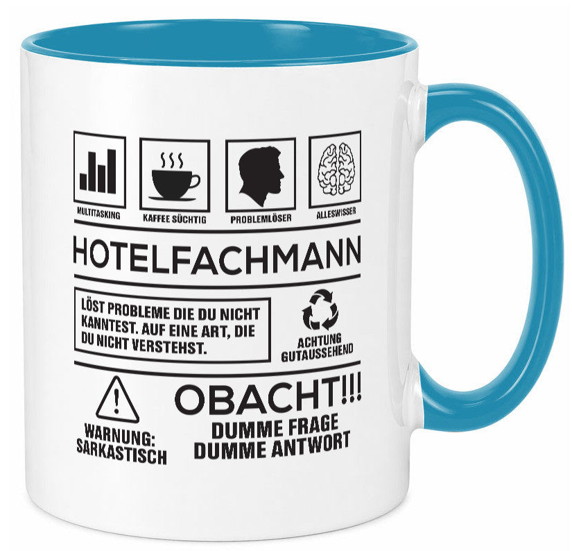 Achtung Probleme Hotelfachmann |Hotel lustiger Spruch Geschenk Humor Tasse