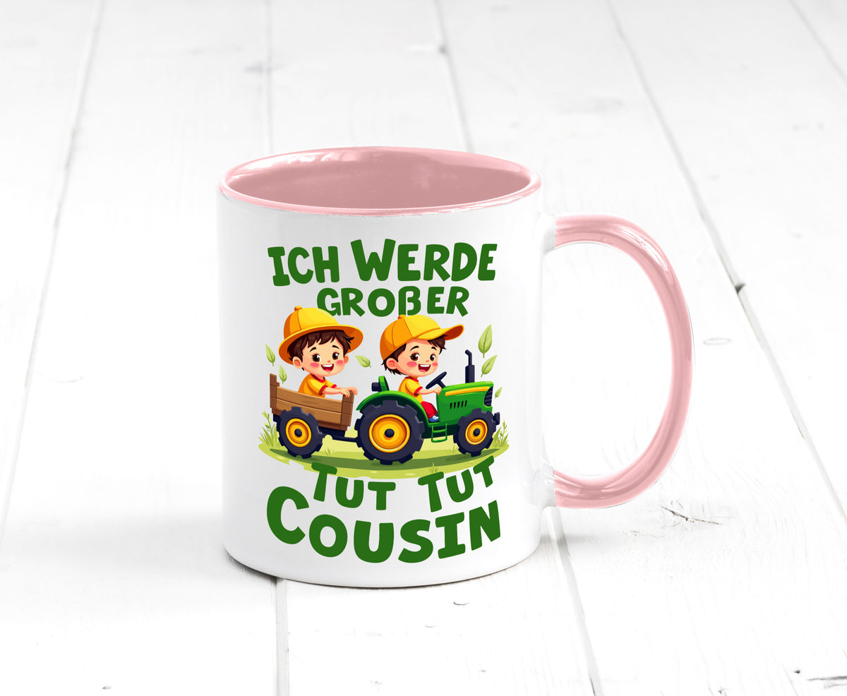 Ich werde Großer Cousin | Familie Bauer lustiger Spruch Geschenk Geschenkidee Tasse