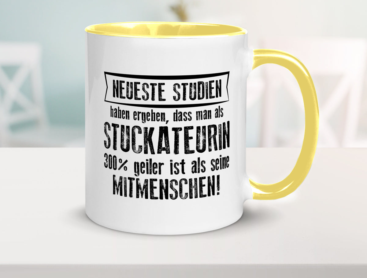 Neuste Studien: Stuckateurin | Innenausbau Geschenkidee Humor Tasse