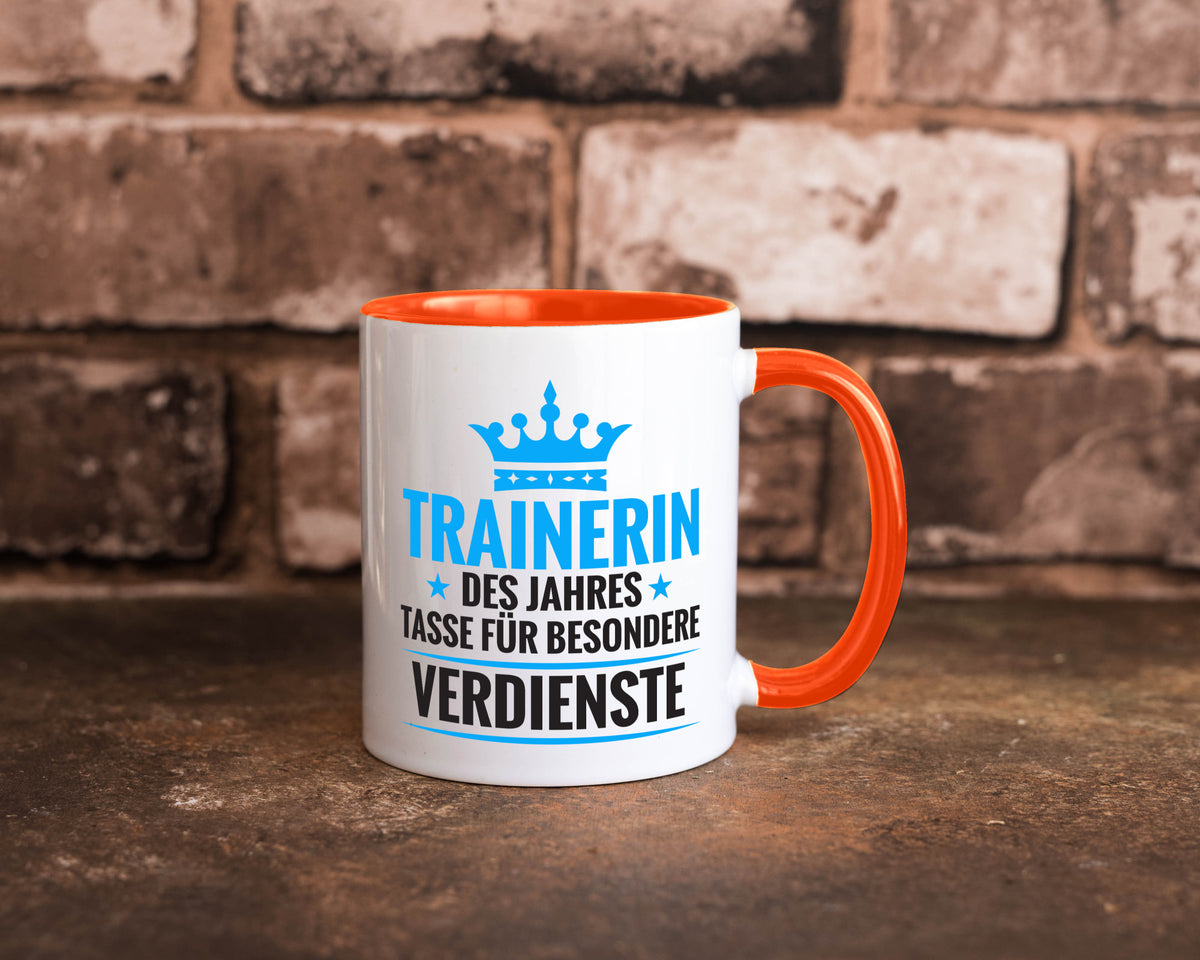 Besonderer Verdienst: Trainerin | Sportverein Humor Geschenk Geschenkidee Tasse