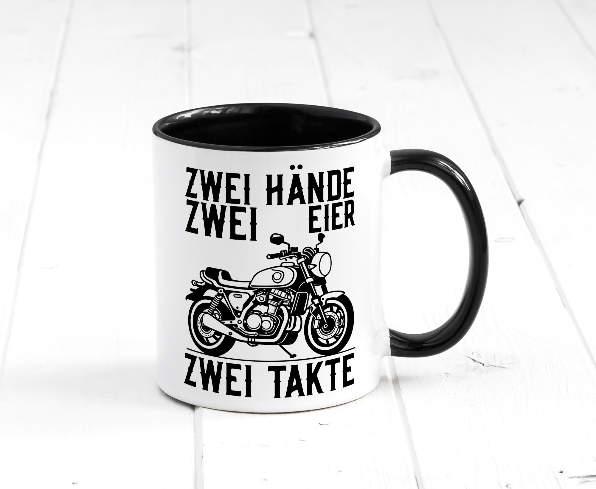 Zwei Hände | Zweitaktmotor Motorrad Moped Biker Geschenkidee Humor Tasse