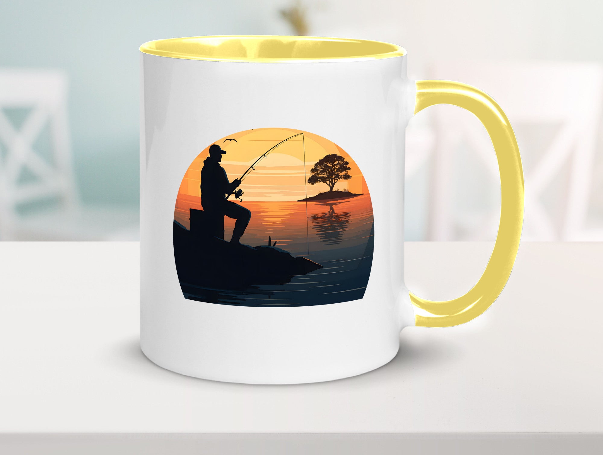 Angler | Sonnenuntergang Fischer Fische Angeln v2 Geschenk Humor Geschenkidee