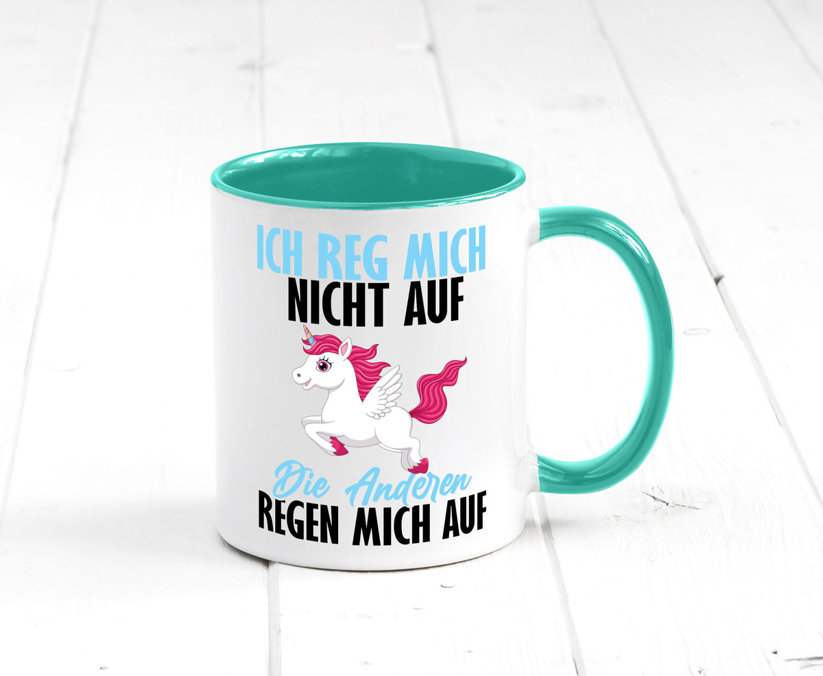 Ich reg mich nicht auf lustiger Spruch Geschenk Humor Geschenkidee Tasse