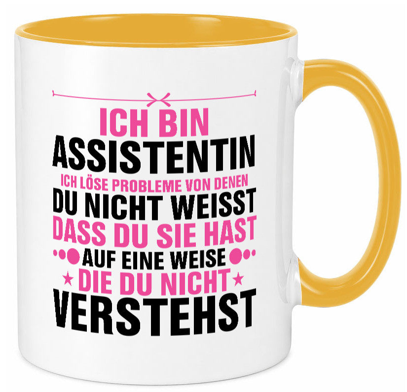 Löse Probleme: Assistentin | Assistenz Hilfskraft lustig Humor Geschenkidee Tasse