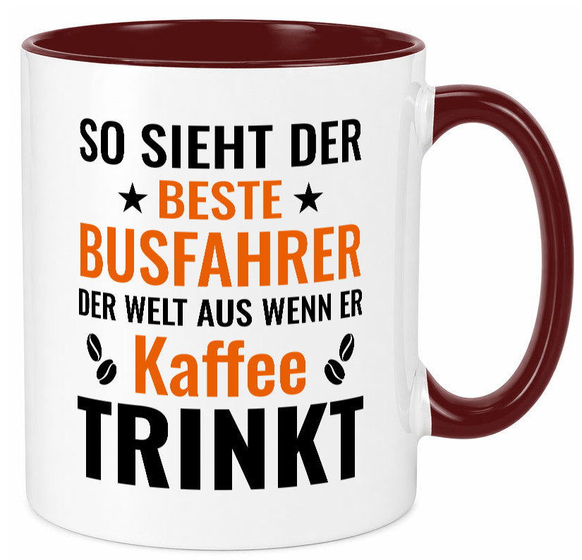 Kaffee trinkt: Busfahrer | Berufsfahrer Fahrer Geschenk Arbeit Kollegen Büro