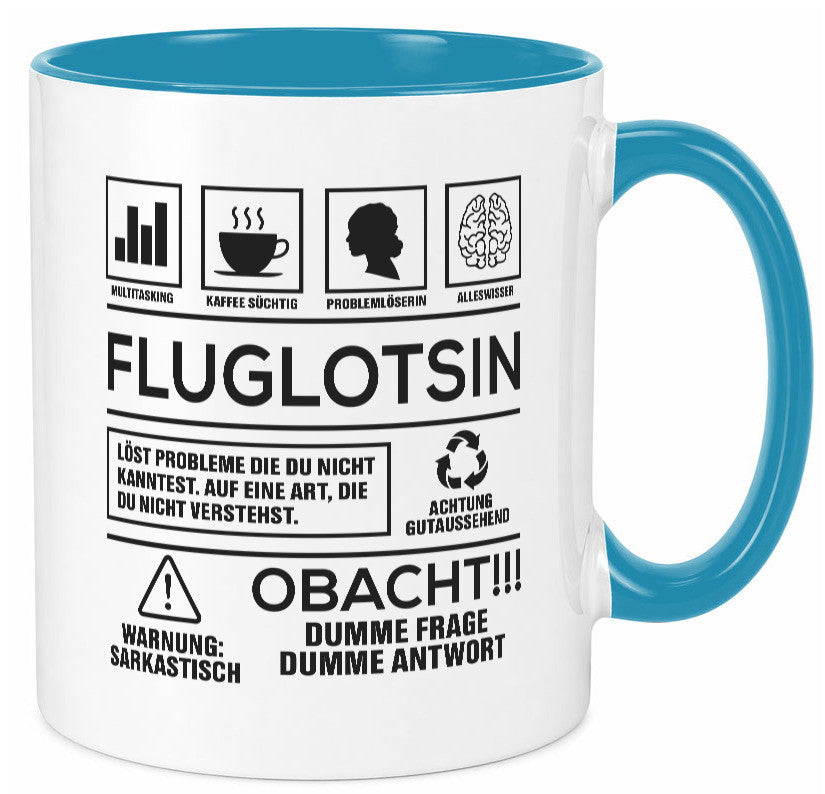 Achtung Probleme Fluglotsin | Flughafen Flugverkehr Geschenk Humor Geschenkidee Tasse