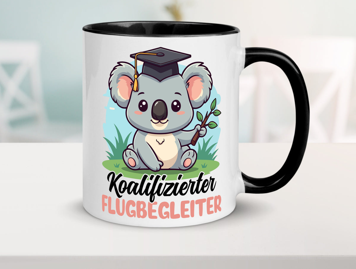 Koalifizierter Flugbegleiter | Steward Flughafen Geschenkidee Humor Tasse