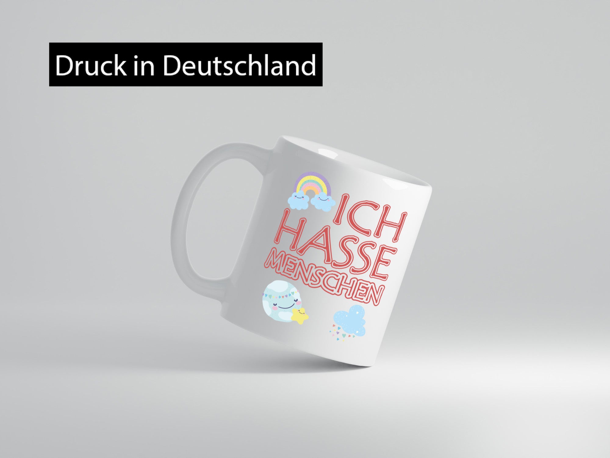 Kinderschrift - Ich hasse Menschen Humor Geschenkidee Tasse