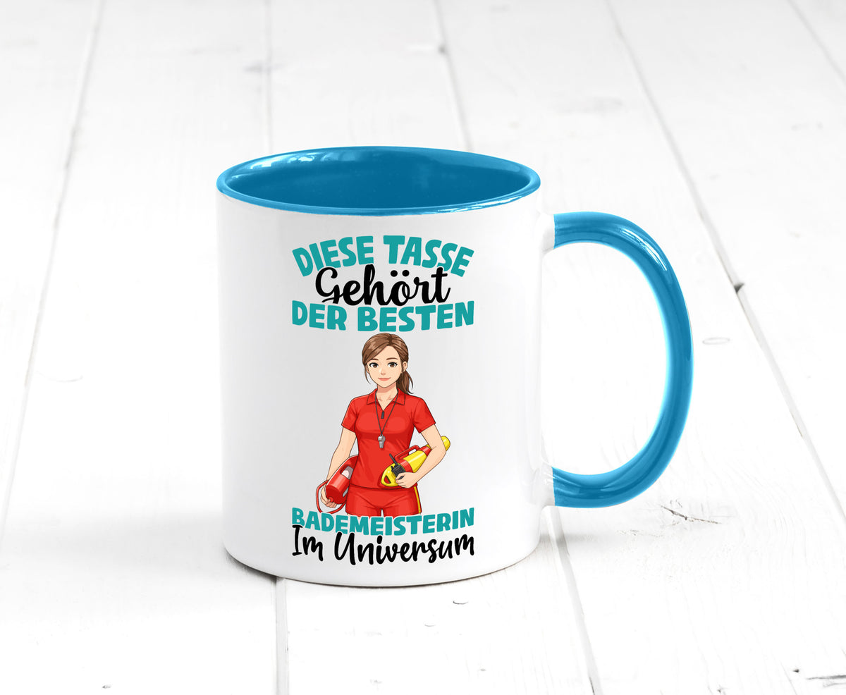 Im Universum: Bademeisterin | Schwimmmeisterin Geschenk Humor Geschenkidee Tasse